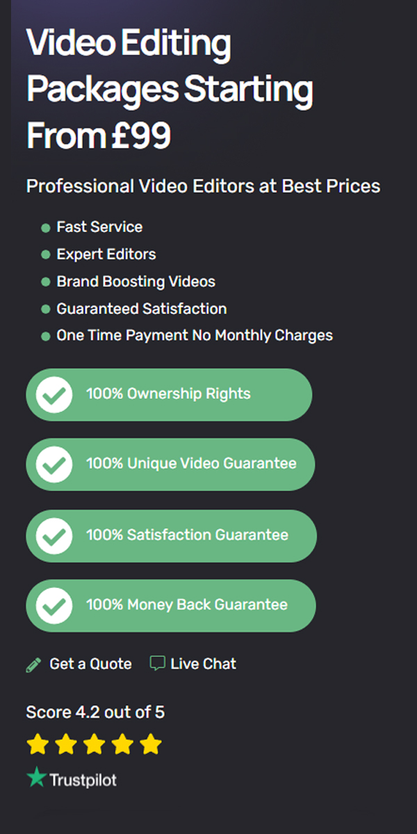 One Time Payment No Monthly Charges Video Editing In The Uk One Time Payment No Monthly Charges Video Editing In The Uk